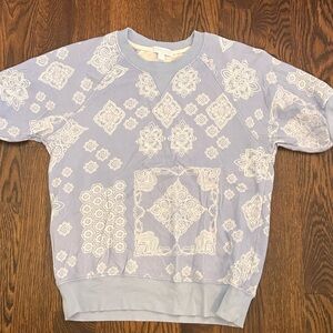 PJ Salvage Bandanarama Short Sleeve Shirt Ice Blue Medium